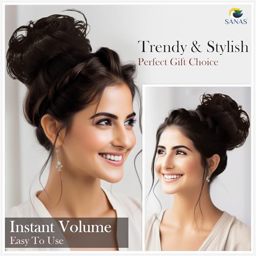 Sanas (1Pc) Hair Extensions For Women Real Hair Extension For Women Artificial Hair Extension Originals Hair Extensions Extra Hair Attachment For Ladies (1Pc) (Brown)