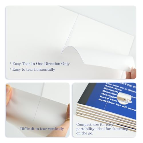 Image of Disposable Palette Paper Pad - 50 Sheets 9x5.5 inch Artist Mixing Paper for Adults Students (9 x 5.5in - 5books)