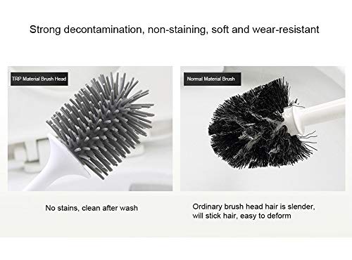 Clarmonde Escobilla de baño y Soporte, Cepillo de Silicona Suave con Soporte de Secado rápido