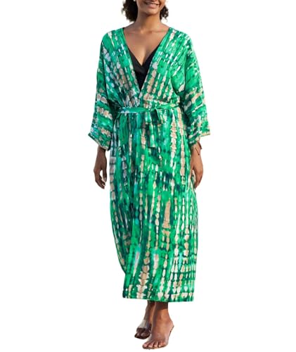Image of Women's Kimono Cover Up Long Beach Dress Swimsuit Cover Ups Colorful Cardigan Lightweight Robe for Swimwear