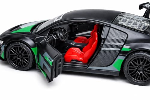Image of Metal Die-Cast R8 Style Pull Back Race Toy - 1:36 Scale Hot Wheels Car Design | Door & Bonnet -Open Feature | Metal Racing Cars Model | Perfect Birthday Surprise for Kids