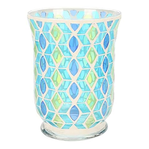 Xnferty Mosaic Glass Candlestick Romantic DIY Scented Candle Cup Mosaic Candle Holder Handcrafted Exquisite Windproof Glass Candle Holder Tealight Candle Holder for Cafes Bars Cover