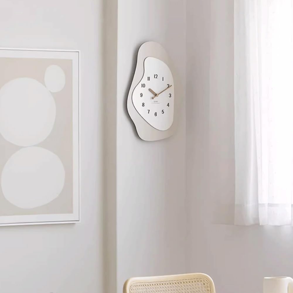 Reloj Cocina Reloj de Pared Simple Madera Doble Cara for Uso doméstico(Grey,Pequeño)