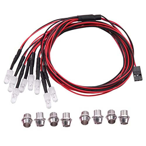 KEEDA RC Lichter Kit LED Scheinwerfer Rückleuchten RC Zubehör für 1/10 1/8 RC Modell Auto LKW Beleuchtung (8 LED)