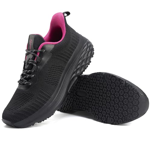 Image of AVW Womens Non Slip Work Shoes Water Resistant Walking Sneakers Food Service Chef Kitchen Shoes