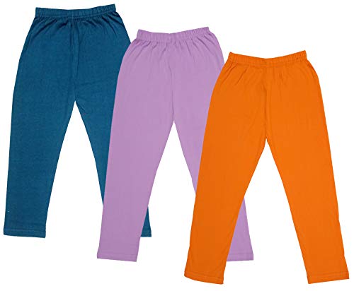Image of IndiWeaves Girls Super Soft Cotton Solid Capri Pants (Orange, Purple, Blue, 14-16 Years) Pack of 3
