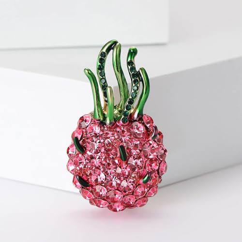Image of Enamel Fruit Brooch for Women Rhinestones Fruit Lapel Pin Elegant Fruit Brooches Jewelry Gift, Perfect for Dresses Hat Bag