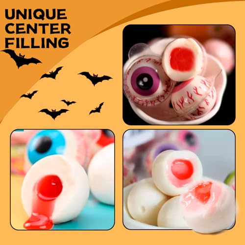 Apexy Eyeball Gummy Candy With Fruity Liquid Center Fat Free Perfect for Halloween & Themed Parties, Fun & Delicious 11.42oz
