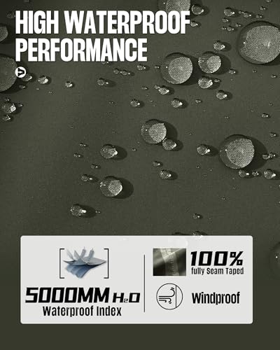 Image of 33,000ft Men's Packable Rain Jacket Waterproof Lightweight Raincoat Rain Shell with Hood for Outdoor Hiking Golf Travel
