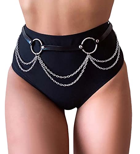FEOYA Chaînes de Corps Multicouche Chaînes de taille Métallique Ceinture Chaîne Punk Accessoires de Bikini Jupe Style 2 Cover