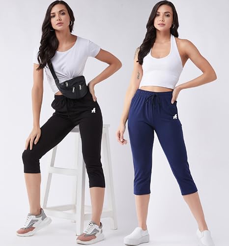 Image of Modeve Women Solid Cotton Blend Capri for summer|| Summer Wear