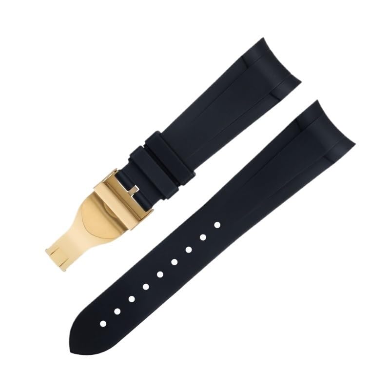 Bracelet montre caoutchouc fluoré 22mm boucle pliante sangle Bay 41mm
