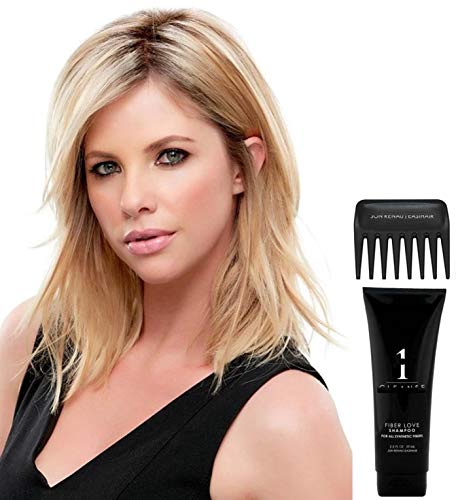 Bundle - 4 Items: Top Notch Hairpiece by Jon Renau, Christy's Wigs Q & A Booklet, 2oz Travel Size Synthetic Shampoo & Wide Tooth Comb - Color: 14/26S10
