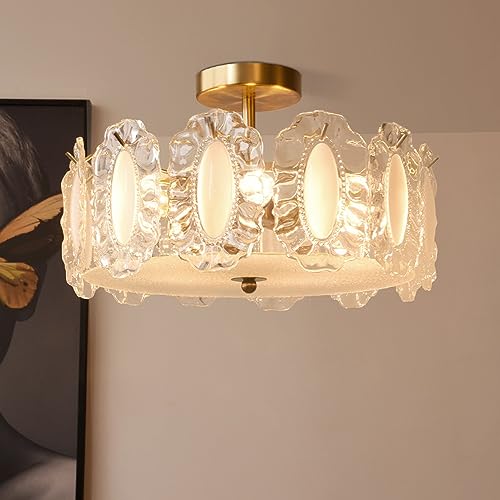 Lustres cristallins vintage en verre ciselé de haute précision pour salon