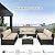 Valita 7 Piece Outdoor PE Wicker Furniture Set, Patio Black Rattan Sectional Sofa Couch with Washable Khaki Cushions…