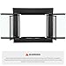 Stanbroil Fireplace Glass Cabinet-Style Door, Black Finish, Medium, Decorative Fireplace Screen Door for Fireplace Accessories