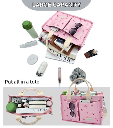 Large Canvas Tote with Pockets