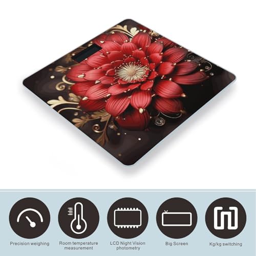 Báscula digital para baño con vidrio templado y pantalla LCD miniatura 3