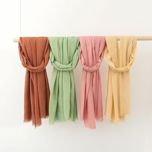 Women's Cotton Scarves Lady Light Soft Fashion Solid Scarf Wrap Shawl3