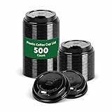 Restaurantware-LIDS ONLY: 500-CT Disposable Black Lid for Coffee and Tea Cups - Fits 8, 12, 16, 20-OZ Cups: Perfect for Coffee Shops, Juice Shops, and Takeout - Recyclable Polystyrene Cup Lid