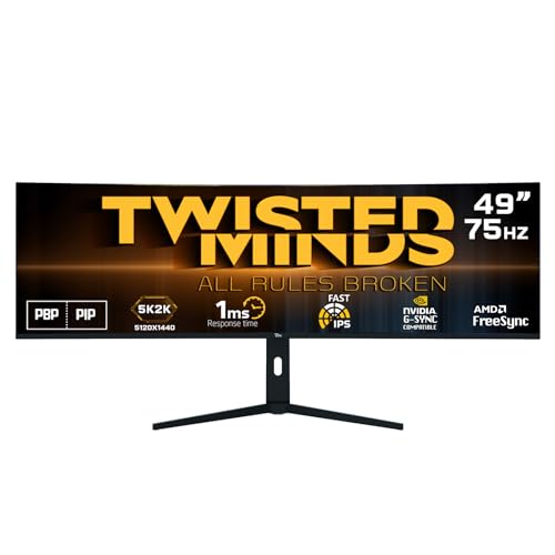 Monitor da gioco Fast IPS Display 49’’ - Risoluzione 5120 x 2880 FHD, frequenza aggiornamento 75 Hz, rapporto d’aspetto 16:9, tempo di risposta 1ms - Nero (TM492K75IPS) - Monitor - Immagine 1