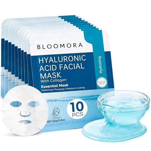 Set da 10 Maschera Viso Acido Ialuronico + Collagen –