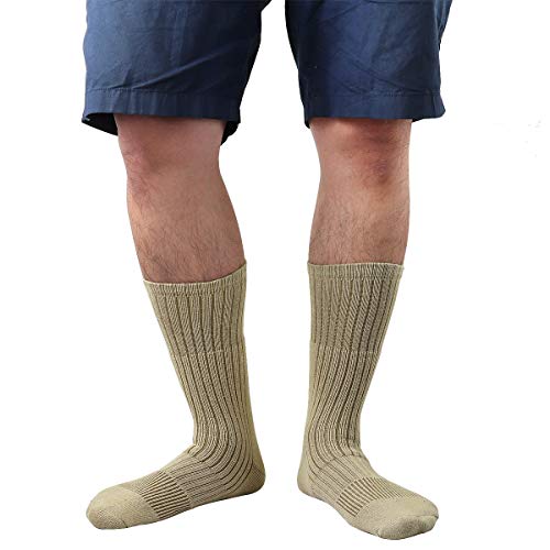 Falari 4/12 Pairs Us Army Military Boot Socks Combat Trekking Hiking Policemen Firefighter Security Guard Out Door Activities Socks (Size 13-15 Beige 4-Pack) #TOP5