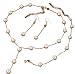 Faux Pearl Necklace Earring Bracelet Jewelry Set, Delicate and Classy Costume jewelry Favors (Gold)