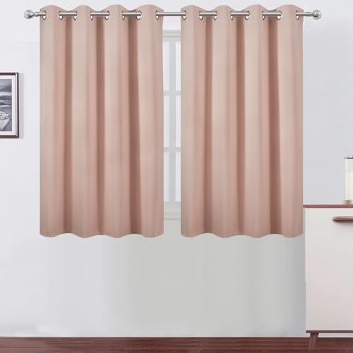 Image of LEMOMO Blush Thermal Blackout Curtains /52 x 45 Inch /Set of 2 Panels Room Darkening Curtains
