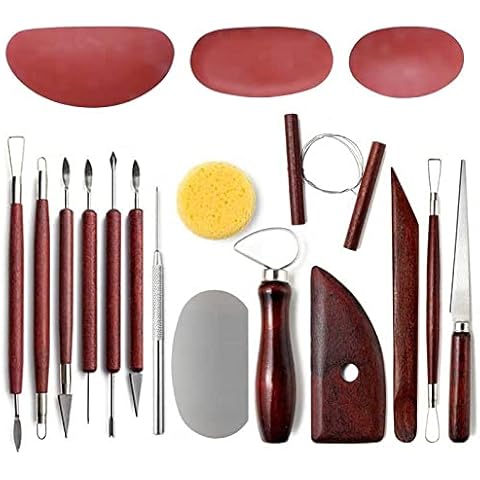 Langqun Clay Sculpting Tools,18Pcs Pottery Tools Kit, Polymer Clay Tools,Pottery Ribs, for Sculpting, Modeling, Carving, Modeling Cover