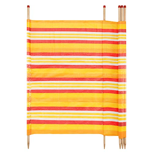 Yello 5 Pole Extra Tall Stripes Windbreak - Yellow