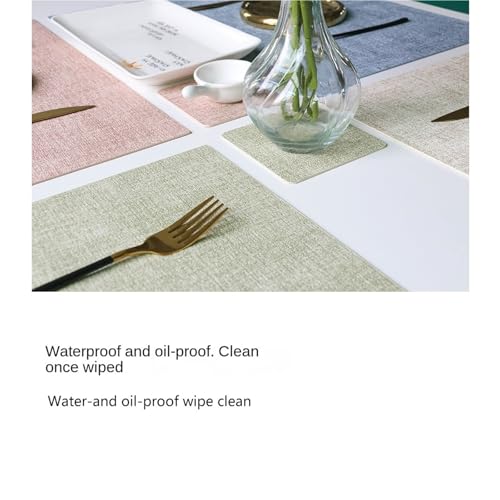 Sets de table haut de gamme en similicuir résistant et isolant beige