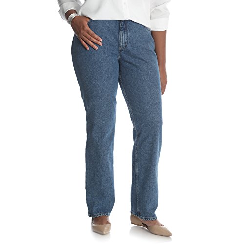 Riders by Lee Indigo womens Plus Size Camden Relaxed Fit 5 Pocket Jeans, Hedgestone, 18 US
