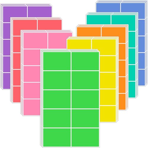 Étiquettes de déménagement 8 couleurs claires autocollantes et rectangulaires
