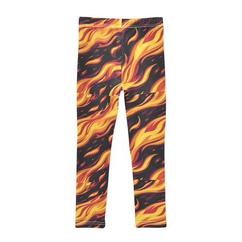 Boccsty Fire Flame Orange Orange Girls Leggings Kids Yoga Pants Dance Active Tights 4T2