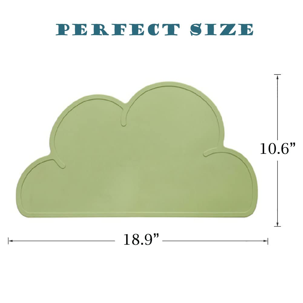 Silicone Dog Cat Bowl Mat, Waterproof Slip Resistant Silicone Pet Feeding Mat with High Lips, Cats and Dogs Food Placemat Tray, Raised Edges to Prevent Water Spills on Floors, Dishwasher Safe