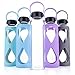 18oz Glass Water Bottle MIUCOLOR - Anti-slip Silicone Sleeve with Eco-friendly Borosilicate Glass Bottle, BPA, PVC, Plastic and Lead Free, Tiffany Blue