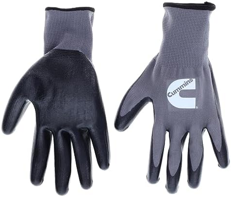 Cummins グレー ニトリル ディップ パームグローブ CMN35153 - ノンスリップ コーティング 作業用手袋 ガーデニング PPE 万能グリップ ハイフレックス - ラージ