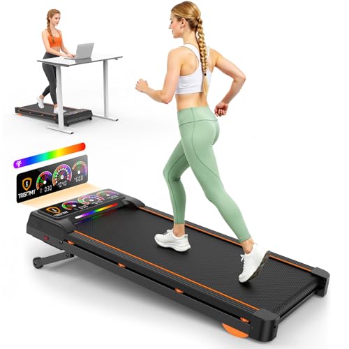 Image of Walking Pad with 15% 12-Level Auto Incline, 450 lbs Capacity UI Screen, Rayspace 3.5HP Quiet Under Desk Treadmill with Bluetooth Speaker & Remote, Compact Treadmills for Home Hiking Control