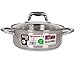 Quttin New Caesar - Cacerola Profesional Induccion, Cocina y Horno, Cazuela Mediana, Acero Inoxidable Antiadherente, Tapa Cristal y Asas, 22 cm/3 L