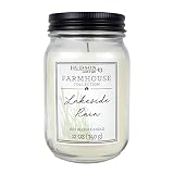Farmhouse Mason Jar Candle, 12oz | Fresh Scented Candle Poured with Soy Wax Blend | Long Lasting Aro