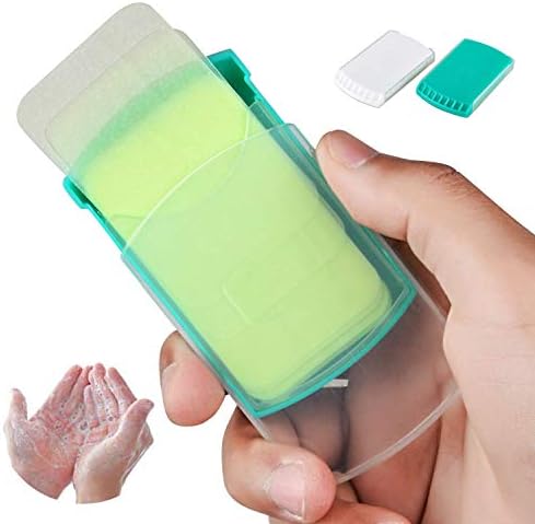 HongyiTime 2 Boxs (100 Sheets) Hand Washing Soap Sheets for Outdoor Travel,Portable Camping Hand Soap,Hiking Washing Hand Bath Paper Soap for Travel,BBQ,Party,School,Girls