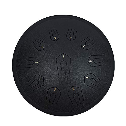 Tambor de lengua doble de 18 pulgadas Ethereal Drum Forget Worry Drum Tambor de lengua de acero, instrumento de percusión Handpan con bolsa de viaje, libro de música y mazos (Negro 3) miniatura 1