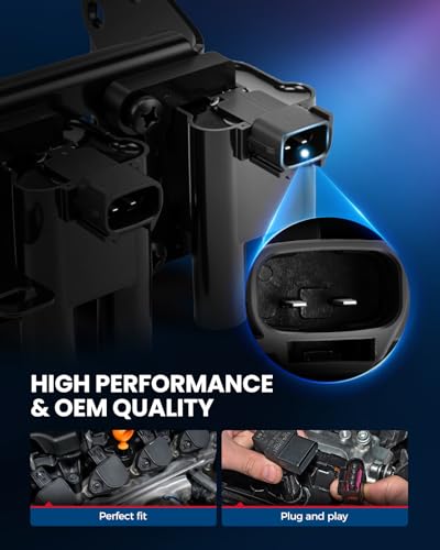 Image of KAX 1 Ignition Coil & 4 Spark Plugs Set Fit for Hyundai Accent | Hyundai Accent 2001-2005 1.6L, UF424