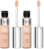 L'Oréal Paris Concealer für ein natürliches Strahlen, Feuchtigkeitsspendend und aufpolsternd, Gesichts Make-Up mit Hyaluronsäure und Koffein, True Match Radiant Serum Concealer 7N, 11 ml