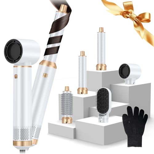 Hair Styler 5 in 1 Airbrush 5 in 1 Atopskins Airstyler Magic Styler Hair Styler Hair Dryer Brush with Curl Straighten Volumise Smooth and Hairdryer Brushes Multistyler Set for Women