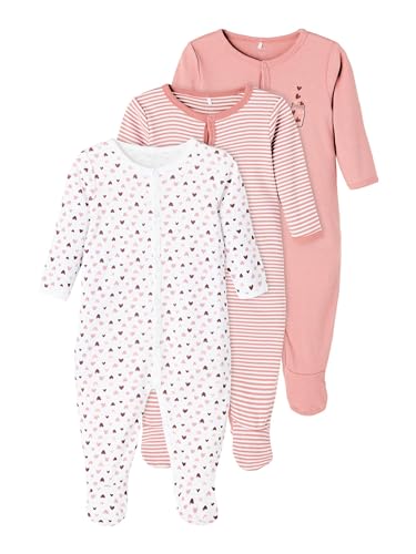 NAME IT Mädchen NBFNIGHTSUIT 3P W/F Dusty Rose NOOS 13194782, Dusty Rose,...