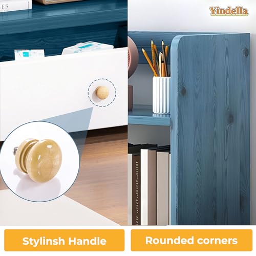 Image of Yindella Multi-Functional Desktop Bookshelf Organizer, Wooden Storage Shelf, Adjustable Office Desk Organizer for Books, Stationery, Space-Saving Home & Office (Desk Bookshelf-03)
