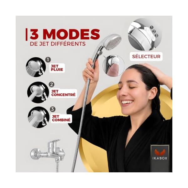 Mitigeur douche | Robinet baignoire avec douchette | Robinet douche | Robinets de douche et de baignoire | Laiton chromé