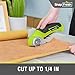 SnapFresh Cordless Electric Scissors, 4V Electric Mini Box Cutter, Carpet & Cardboard Cutter Tool with a Replacement Blade/Charger, Rotary Cutter for Cardboard Packages Leather Plastic （Green）